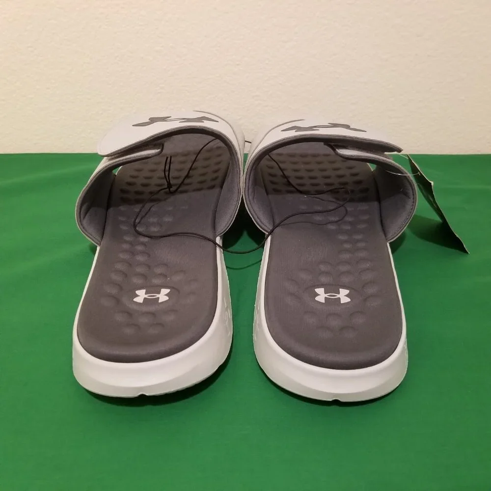 Under Armour Ignite Pro Slides Men Size 18 Black Gray Sandals Big & Tall NWT